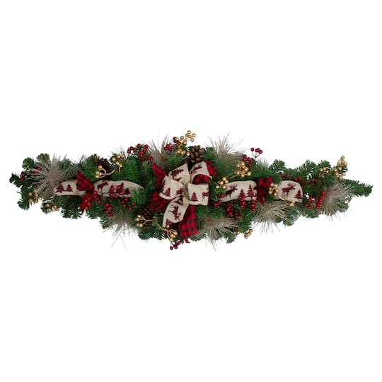 52" Unlit Berries & Bows Artificial Christmas Swag By Northlight in Green/Red | Michaels®